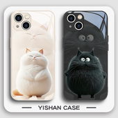 14情侣任意机型13卡通12mini可爱11闺蜜xsmax小众7 猫咪手机壳适用iPhone15promax新款 16苹果17系列 8plus液