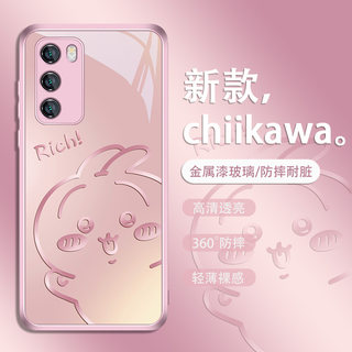 chiikawa适用oppo新款reno11吉伊卡哇vivos18乌萨奇x100pro小八findx7情侣iqoo12网红neo8爆款k11金属漆玻璃