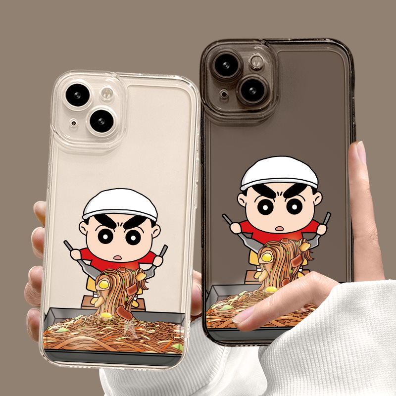 蜡笔小新手机壳适用苹果16plus卡通iPhone15pro炒面小新13/12mini可爱14简约ip11透明7/8/16e软壳xs/xr/xsmax