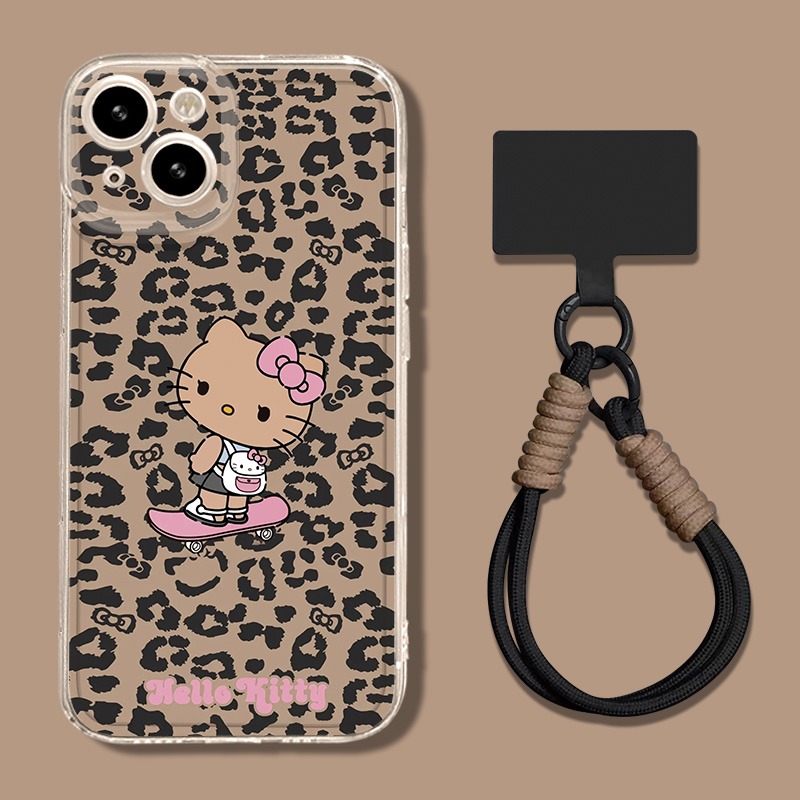 豹纹kitty猫手机壳适用苹果型号