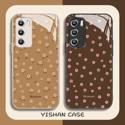 复古风小碎花适用小米17promax手机壳秋冬棕色15spro卡其色oppofindx7女款Reno7美拉德vivox300/x200闺蜜iQOO