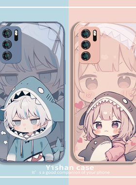 适用华为mate80/p40Pro手机壳pura70新款mate60Pro+情侣nova11/8se二次元10动漫p50e鲨鱼9可爱p30荣耀x50液态