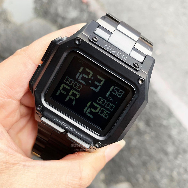 正品Nixon尼克松Regulus SS方块大金砖数字显示潮流男表A1268-502