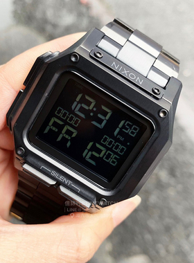 正品Nixon尼克松Regulus SS方块大金砖数字显示潮流男表A1268-502