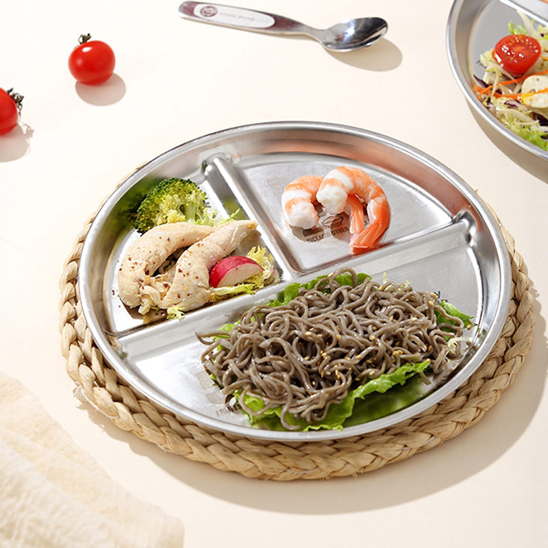 211减脂餐盘分格大人减肥健身专用方盘子孕妇定量316不锈钢分餐盘