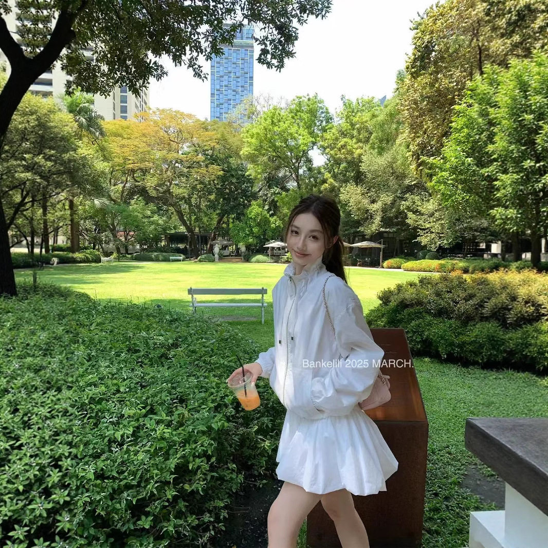 防晒外套花苞裙两件套装女夏季2025新款小香风微胖气质韩版高级感