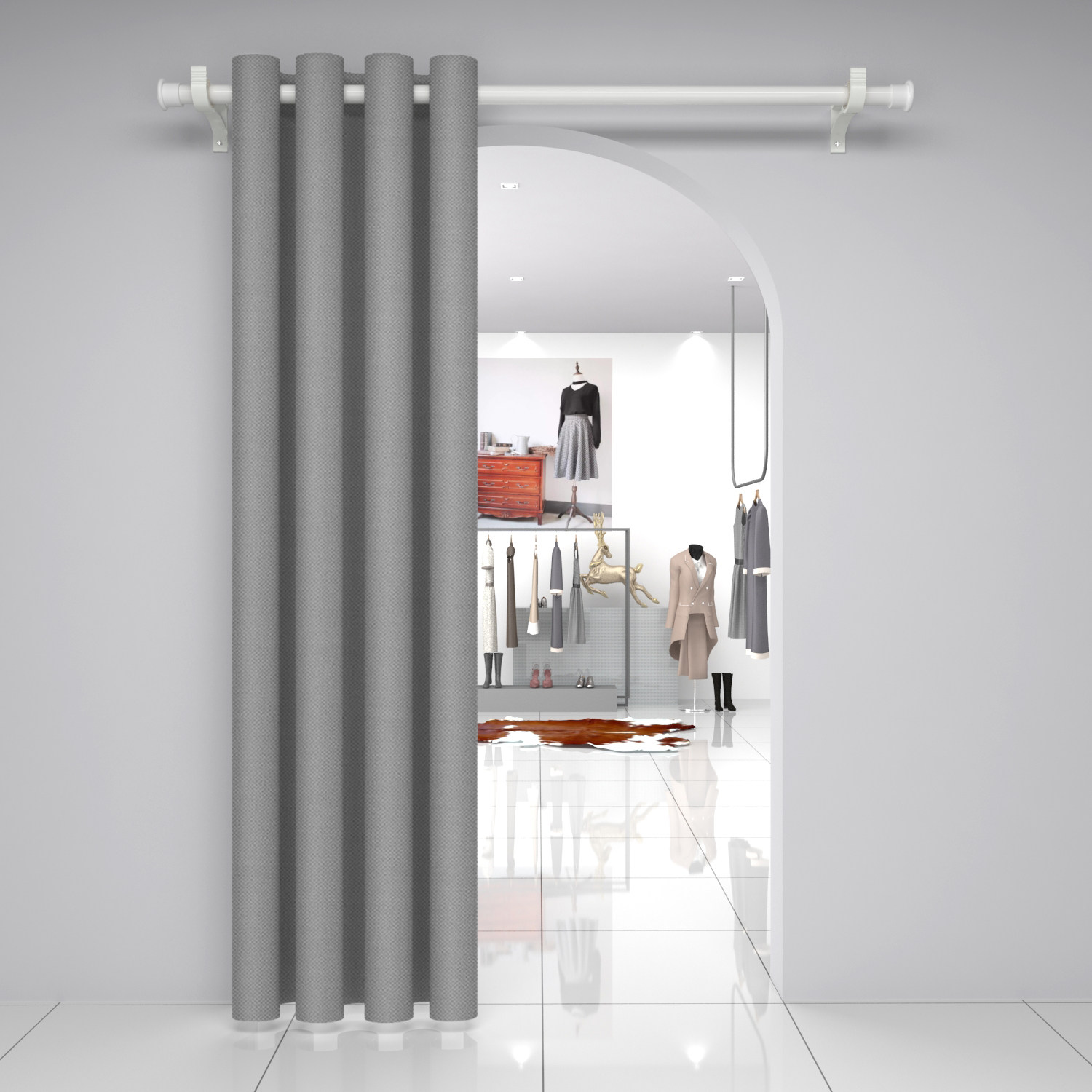 高端试衣间门帘服装店更衣室隔断布帘门帘隔断窗商场拱门丝绒窗帘,居家布艺,门帘,淘宝优惠券,粉丝福利购,淘宝优惠卷