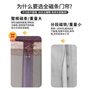 金刚网全磁条防蚊门帘纱帘自粘家用夏季磁性蚊帐纱窗免打孔纱门