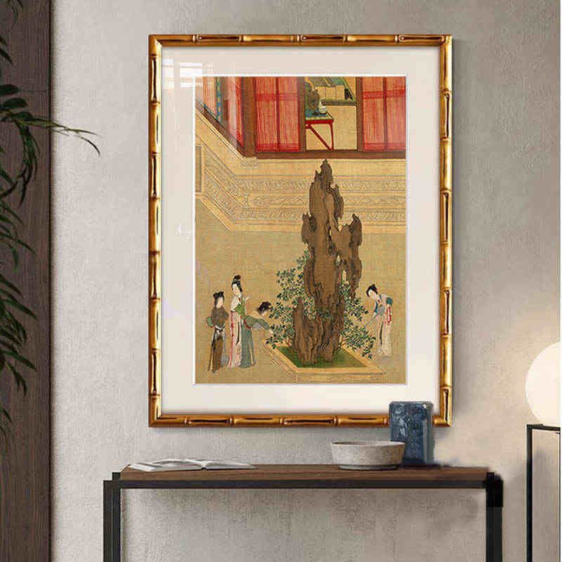 汉宫春晓图法式中国风玄关装饰画新中式宋代美学挂画艺术复古壁画图片