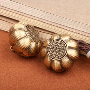 黄铜胜算在握手把件创意把玩装饰摆件大蒜复古转转金属工艺品车内