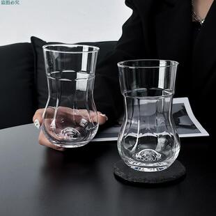 竖纹茶杯形特浓无铅鼓小众土耳其耐高温咖啡杯大容量红ins复古