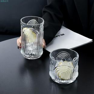 感洋酒杯冰球玻璃杯酒杯复古家用高级威士忌 啤酒杯凯旋门水杯欧式