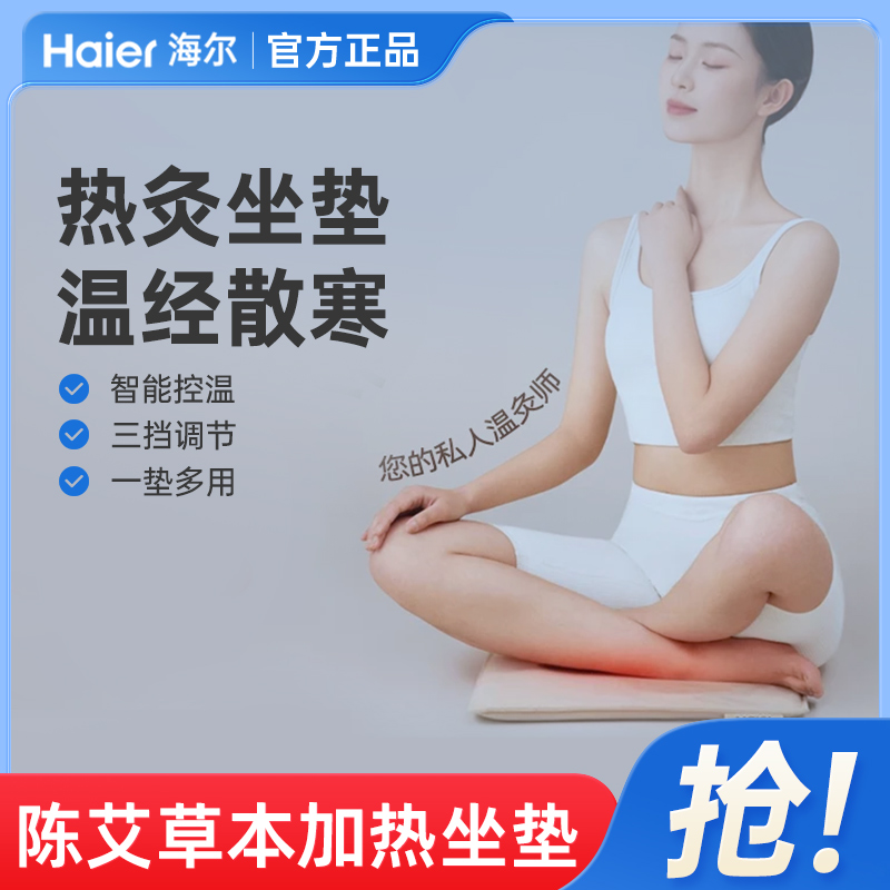 海尔艾灸电加热坐垫秋冬蒲团艾绒热敷发热臀部矫正办公室取暖神器