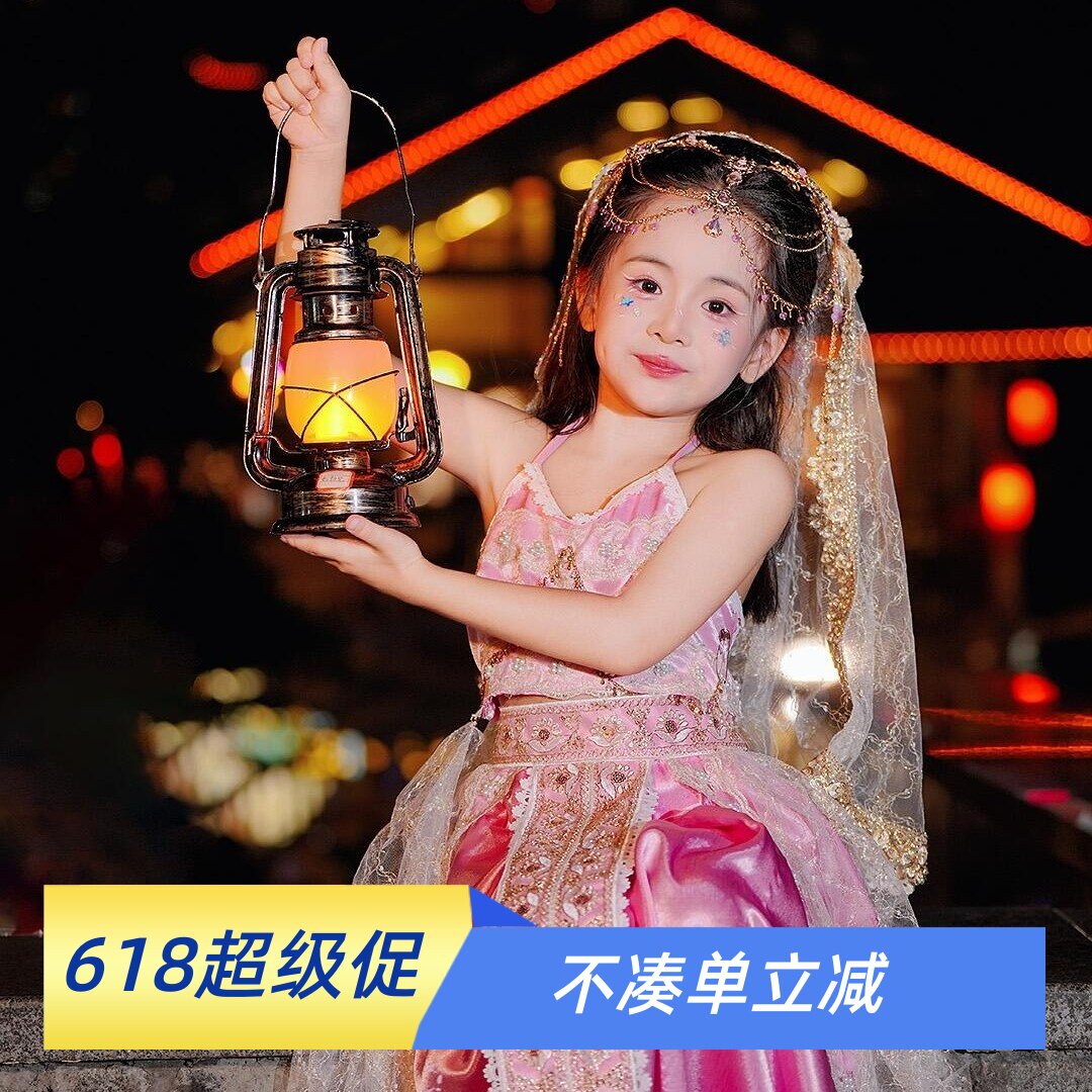 女童异域风情西域少女楼兰飞天舞蹈粉色哈尼公主云南西双版纳傣族
