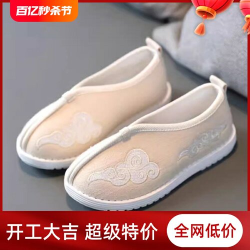 校后埔老北京儿童手工布鞋中国风学生古装演出绣花鞋夏季童汉服