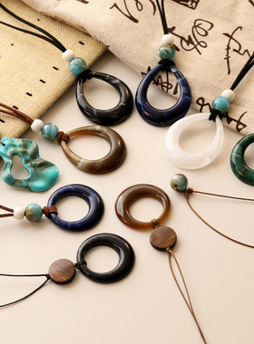 跨境复古民族风吊坠项链网红百搭