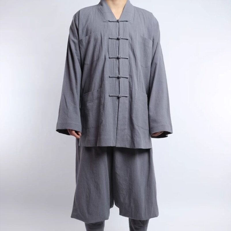 新品夏季免绑腿僧服棉麻短褂夏季和尚服装新款透气小褂僧袍春季僧