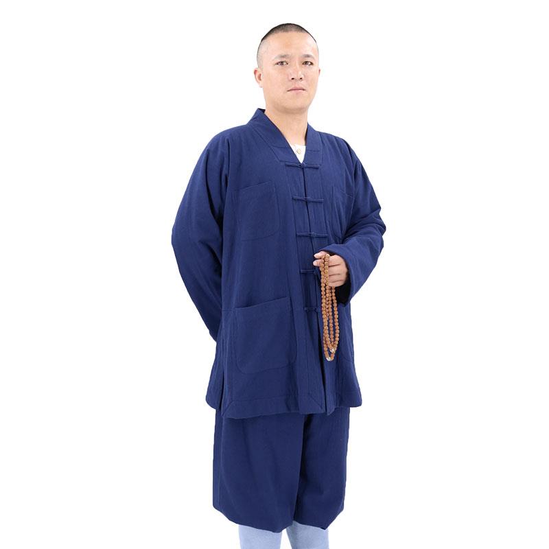 特卖冬季亚麻加绒短褂僧服和尚保暖小褂出家师父男女棉衣棉袄僧袍