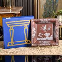 1735 Oriental Series Chocolate-colored Western cuisine large and small plates, pastry plates, tall fruit plates, vases, egg cups, coffee-colored square plates thumbnail 5