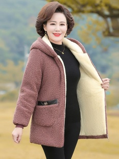 中老年人冬季装外套女奶奶加绒加厚抓绒棉袄妈妈装羊羔绒保暖上衣