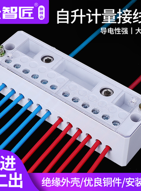 分线盒接线端子排分线器电线家用二进十二出接线盒明装电工连接器