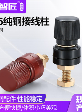 555全铜接线柱M8 8mm铜接地柱逆变器锂电池接线器 电焊机接线端子