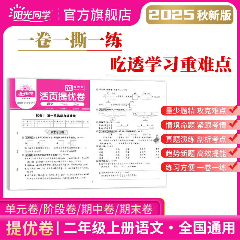 2025新版阳光同学活页提优卷语文