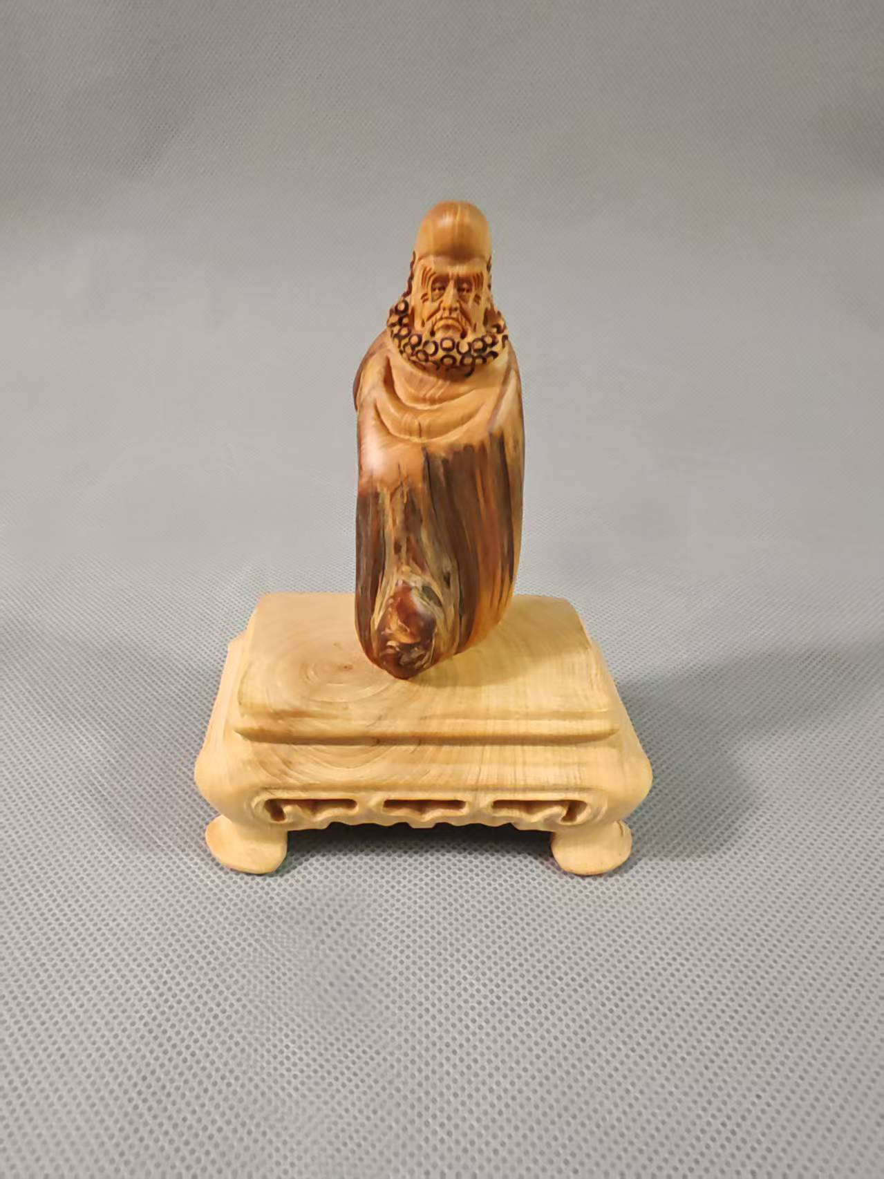 摆件手把件太行崖柏 达摩 原皮红油玉化 含底座 文玩 装饰礼品184