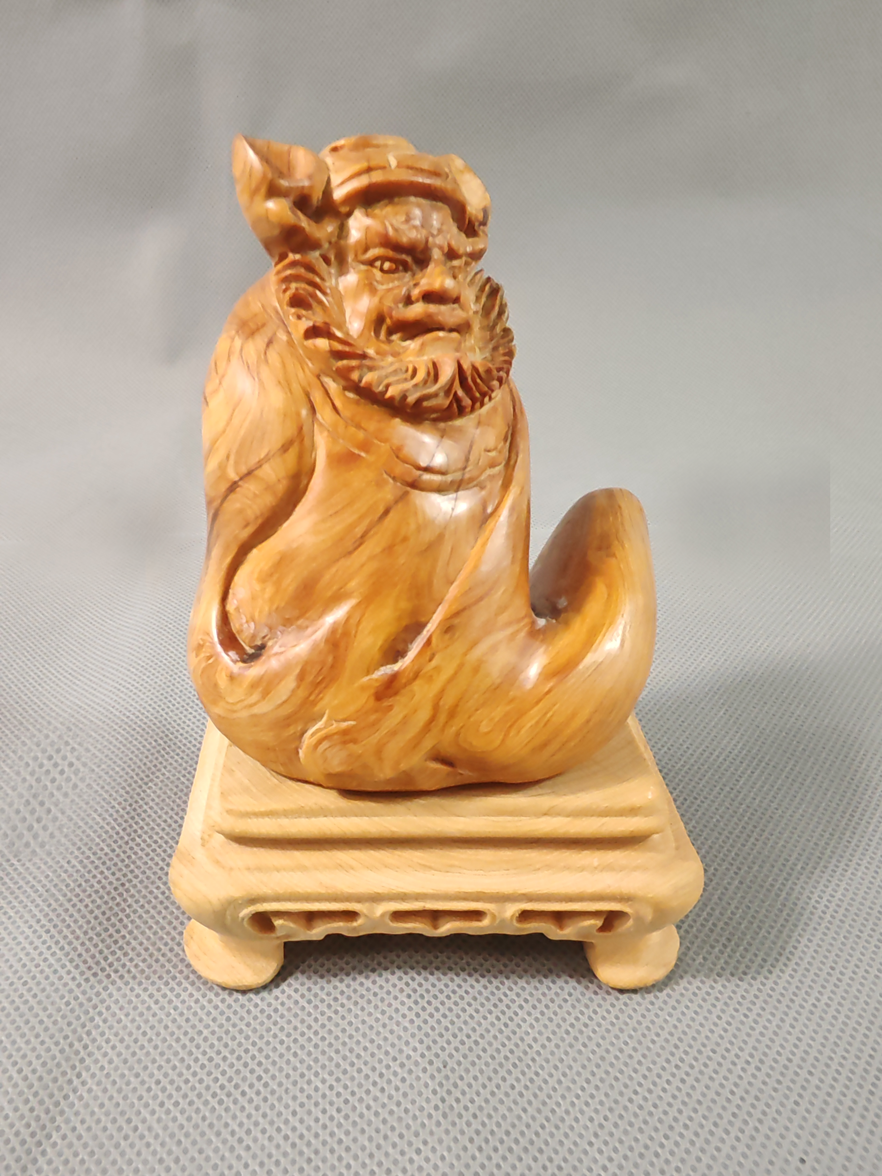 摆件手把件钟馗太行崖柏 红油玉化  含底座 文玩 装饰 礼品150