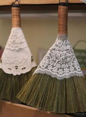 迷你小型扫把家用清洁草编扫帚簸箕园艺花园创意摆件桌面除尘笤帚