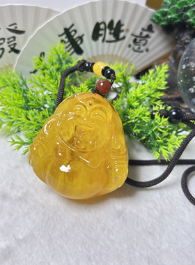 天然原矿料新蜜原皮俏色大佛公时尚百搭款吊坠