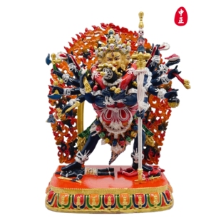 胜乐金刚全手工彩绘泥金面部彩绘15公分支持定制工艺品摆件