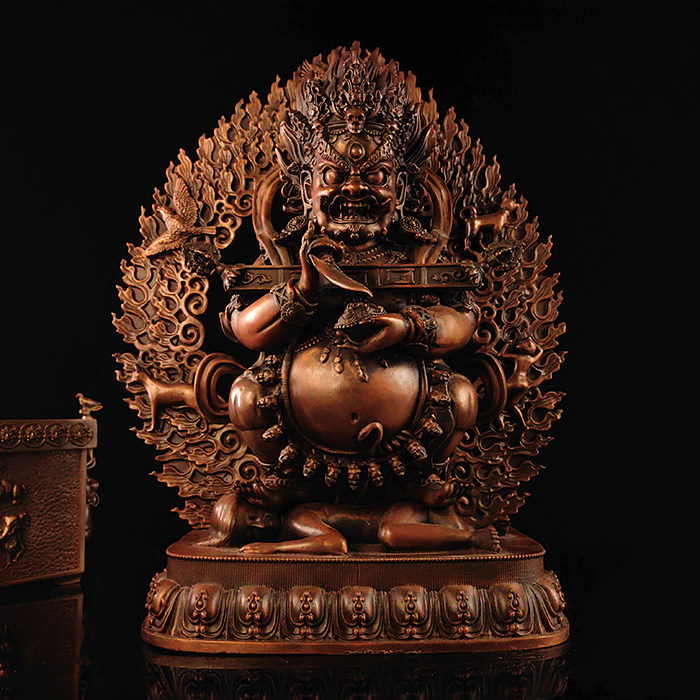 宝帐怙主萨迦大黑天玛哈嘎拉中正造像非遗红铜藏传佛像供奉可定制