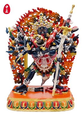 胜乐金刚全手工彩绘15公分支持金银铜材质定制工艺品摆件