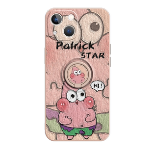 苹果17promax手机壳16支架15带指环iphone13promax一体式12pro海绵宝宝派大星17油画11新款液态硅胶x适用软壳