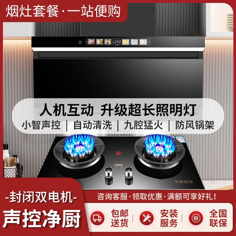 阿拉好太太抽油烟机燃气灶套餐家用厨房猛火煤气灶双灶两件套套装
