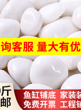 白色鹅卵石头铺地雨花石原石子批发天然鱼缸底部户外庭院小石头