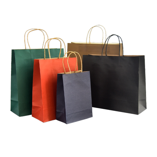 牛皮纸袋圆绳手提袋奶茶外卖打包袋小礼品袋饰品袋黄牛皮袋环保袋