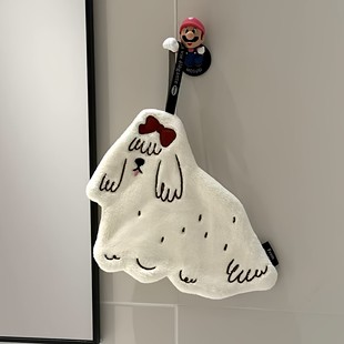 可爱小狗擦手巾挂式超强吸水加厚高颜值不发臭化妆室浴室儿童毛巾