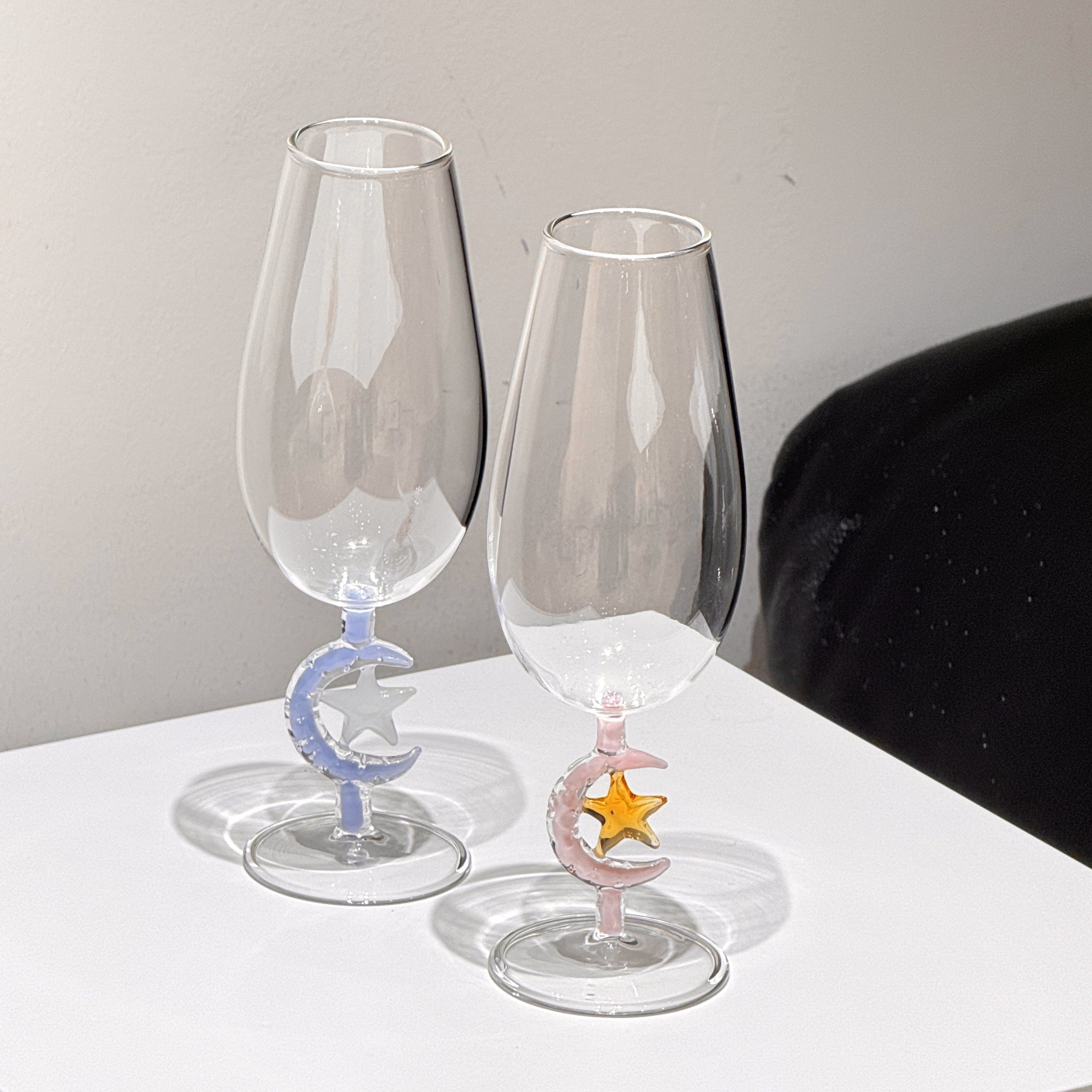 个性气泡酒杯创意星月高脚杯家用情侣高颜值水晶香槟杯节日气氛