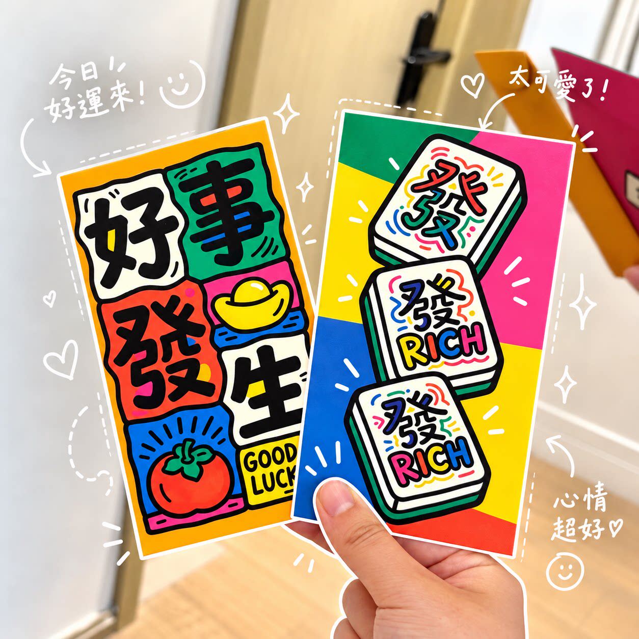 羊年红包创意麻将红包新年卡通压岁红包春节个性红包发圈拍照道具
