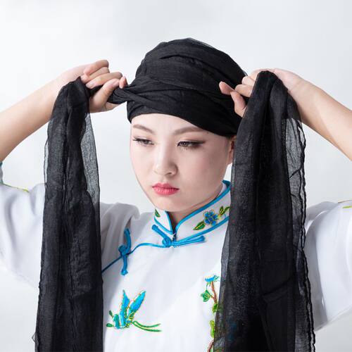 戏曲水纱戏剧包头绉纱软