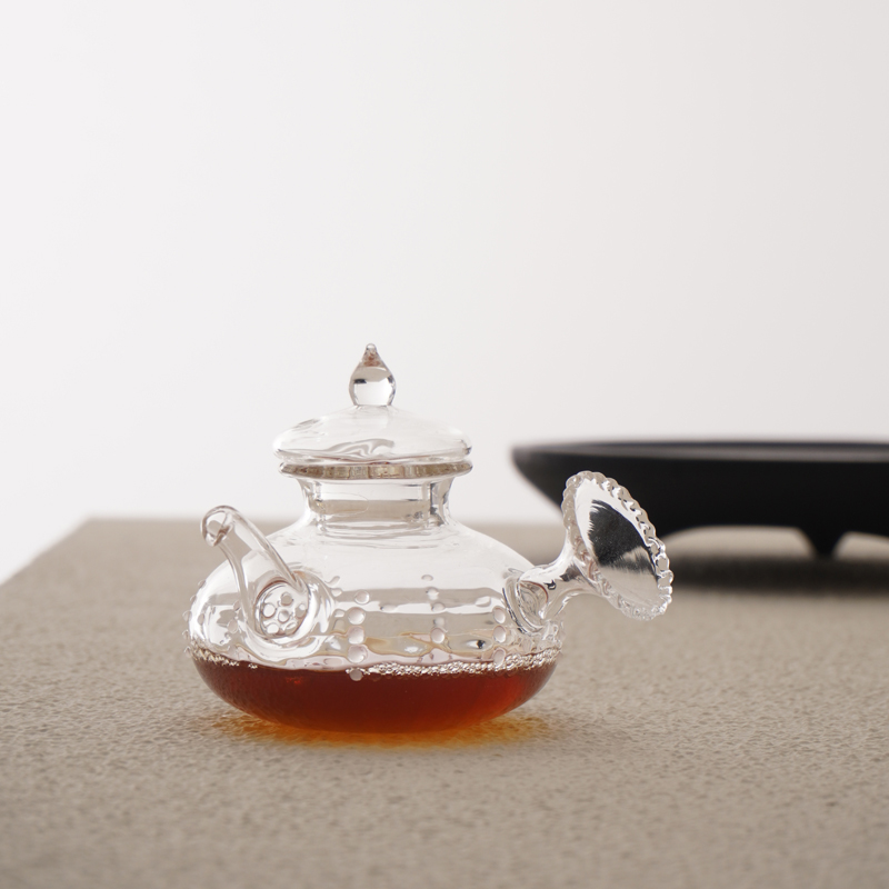 万寒流韵玻璃侧把煮茶壶耐高温玻璃茶壶家用泡茶壶办公室轻奢高档
