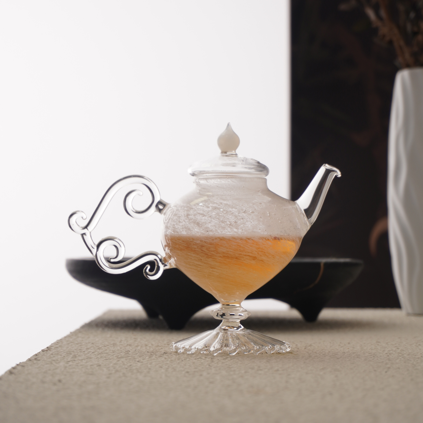 水舞高足转运泡茶壶手工吹制耐热玻璃高颜值品茶杯功夫茶具绿茶壶
