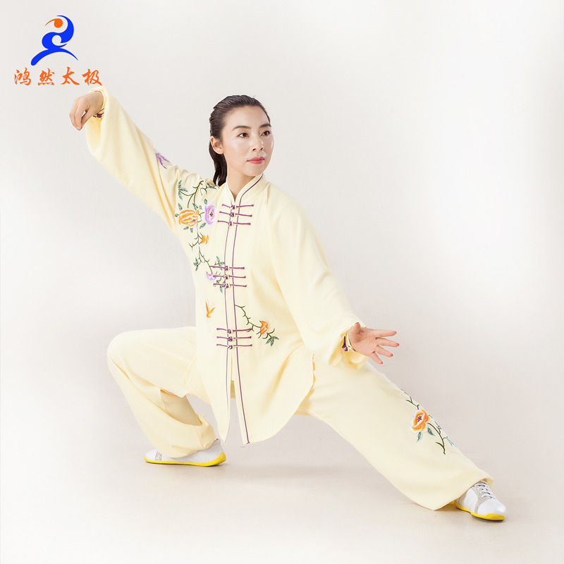 鸿然太极服新款垂感表演服武术