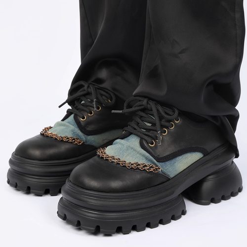 EMYLD2025秋冬新款原创厚底鞋小众德比鞋百搭松糕鞋日系皮鞋 9.10