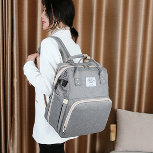 婴儿出门收纳包夏季轻便超大容量可变床宝带娃外出母婴双肩妈咪包