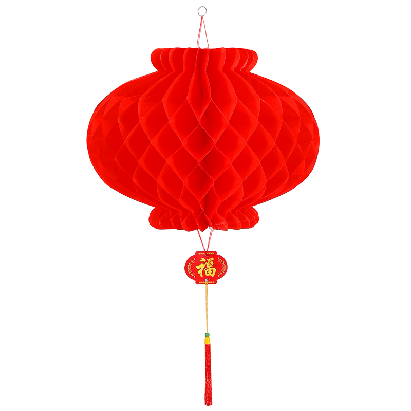 塑料纸连串折叠蜂窝小灯笼批发结婚庆典新年大红户外挂饰场景布置