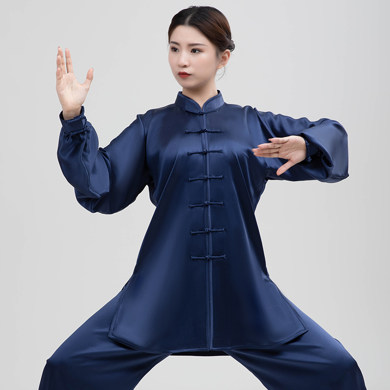 新姆米重磅真丝太极服装男春春秋四季高端品牌桑蚕丝太极拳练功服