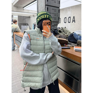 临典灰绿色羽绒马甲女2025新款外穿美式高级感轻薄排骨羽绒服内胆